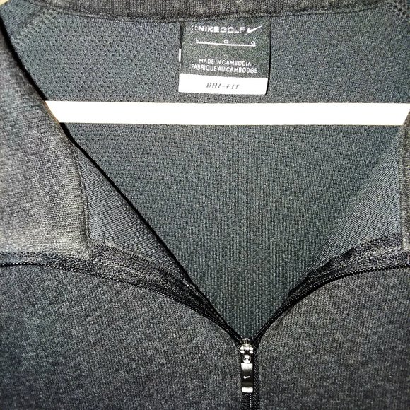 Nike Golf Men's Charcoal/Black Dri-Fit Half Zip L - Picture 5 of 7